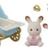 Sylvanian Families - Chocolate Bunny Twins Med Dobbelt Klapvogn