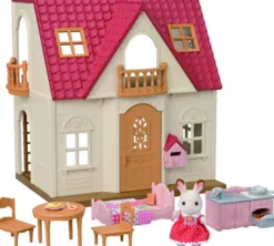 Sylvanian Families - Hus Med Møbler Og Kanin Figur - 15 Dele - 5567