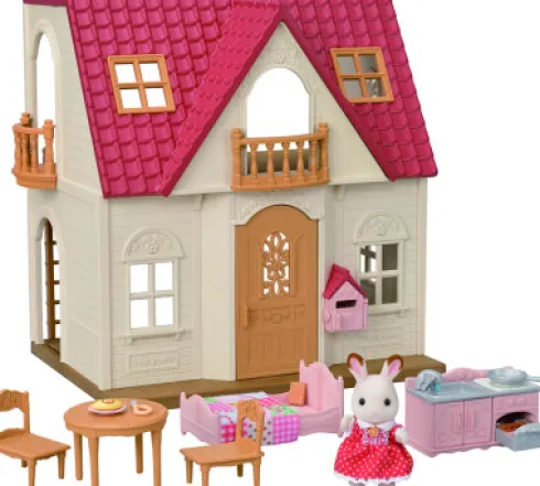 Sylvanian Families - Hus Med Møbler Og Kanin Figur - 15 Dele - 5567