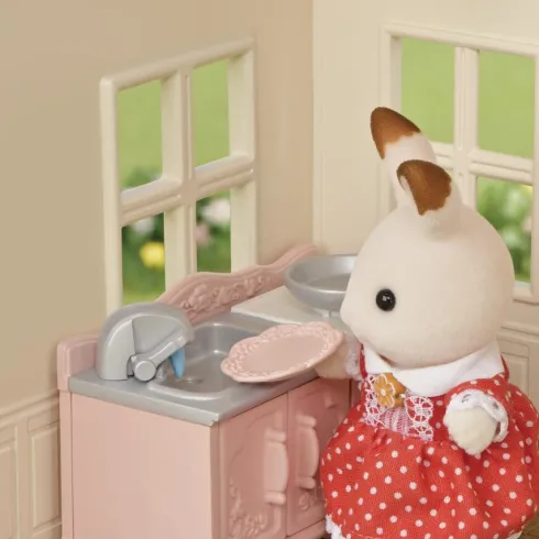 Sylvanian Families - Hus Med Møbler Og Kanin Figur - 15 Dele - 5567