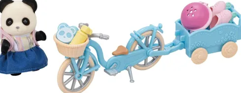 Sylvanian Families - Panda Med Cykel Med Vogn Og Rulleskøjter Sæt - 5652