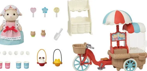Sylvanian Families - Popcorn Cykelvogn Med Får Sæt - 5653