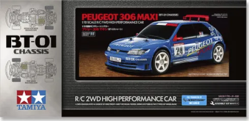 Tamiya - Peugeot 306 Maxi Bt-01 R/C Bil Byggesæt - 1:10 - 58746