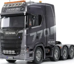 Tamiya - Rc Scania 770S 8X4/4 Gun Metal Fjernstyret Lastbil Byggesæt - 1:14 - 56376