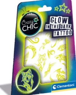 Tatoveringer Til Børn - Glow In The Dark - Crazy Chic - Clementoni
