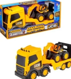 Teamsterz - Jcb - Tough Trucks - Mega Transporter Med Excavator