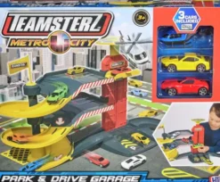 Teamsterz - Metro City - Park & Drive Garage Legetøj Med 3 Biler