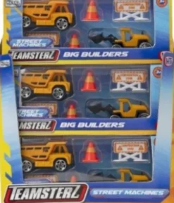 Teamsterz - Street Machines - Big Builders - Gravemaskiner Legetøj Sæt - Assorteret