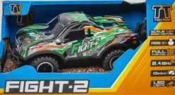 Tec-Toy - Fight-2 R/C Bil Med Lys - 1:24 - 10 Km/T - 2,4 Ghz - Grøn