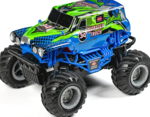 Tec-Toy - Monster Truck R/C Bil - 1:20 - 2,4 Ghz - Blå Grøn