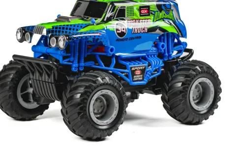 Tec-Toy - Monster Truck R/C Bil - 1:20 - 2,4 Ghz - Blå Grøn