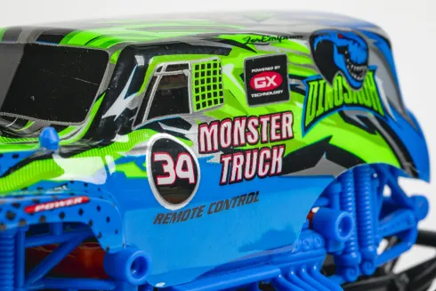 Tec-Toy - Monster Truck R/C Bil - 1:20 - 2,4 Ghz - Blå Grøn