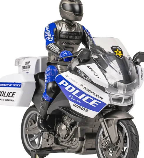 Tec-Toy - Motosport Rc Fjernstyret Politimotorcykel - 1:8 - Blå