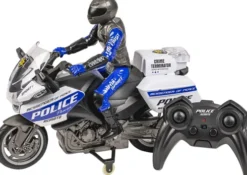 Tec-Toy - Motosport Rc Fjernstyret Politimotorcykel - 1:8 - Blå
