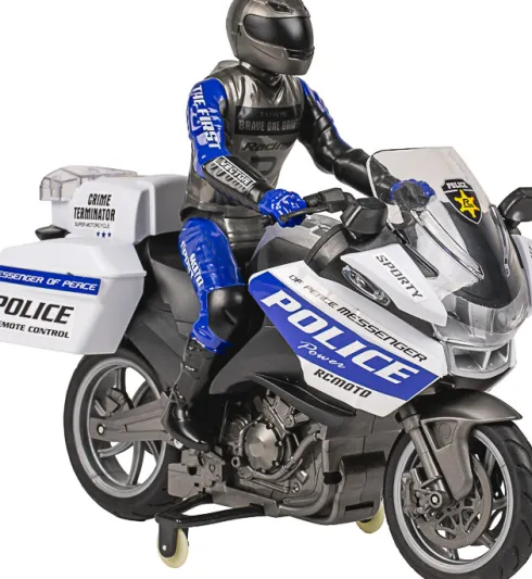 Tec-Toy - Motosport Rc Fjernstyret Politimotorcykel - 1:8 - Blå