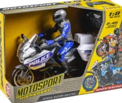 Tec-Toy - Motosport Rc Fjernstyret Politimotorcykel - 1:8 - Blå