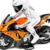 Tec-Toy - Orange Fjernstyret Motorcykel - Thunder Riders - Lys Lyd