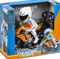 Tec-Toy - Orange Fjernstyret Motorcykel - Thunder Riders - Lys Lyd