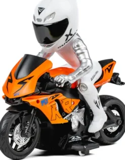 Tec-Toy - Orange Fjernstyret Motorcykel - Thunder Riders - Lys Lyd