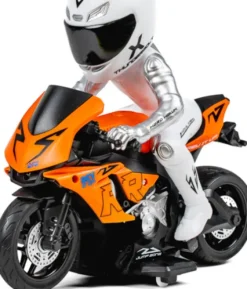 Tec-Toy - Orange Fjernstyret Motorcykel - Thunder Riders - Lys Lyd