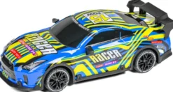 Tec-Toy - Racer R/C Bil Med Lys - 1:18 - 2,4 Ghz - 20 Km/T - Blå Gul