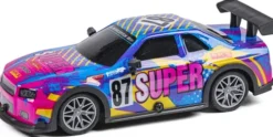 Tec-Toy - Super 87 - Rc Fjernstyret Bil Med Lys - 15 Km/T - Multifarvet