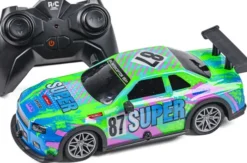 Tec-Toy - Super 87 - Rc Fjernstyret Bil Med Lys - 15 Km/T - Grøn