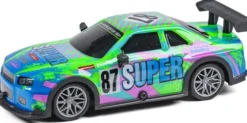 Tec-Toy - Super 87 - Rc Fjernstyret Bil Med Lys - 15 Km/T - Grøn