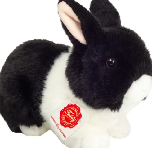 Teddy Hermann - Kanin Bamse - Sort Og Hvid - 23 CM