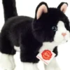 Teddy Hermann - Kat Bamse - Stående - Sort Hvid - 20 CM