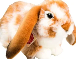 Teddy Hermann - Liggende Kanin Bamse - Brun Hvid - 30 CM