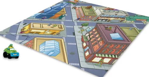Teenage Mutant Ninja Turtles - Original Megamat Legetæppe Med Køretøj