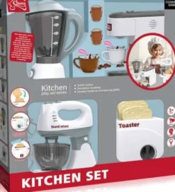 Tegole - Kitchen Set - 4-I-1 Legetøjs Køkkenmaskiner Sæt Med Lyd