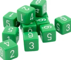 Terning, 6 Sider Med Tal Fra 1 Til 6 - 12 Stk