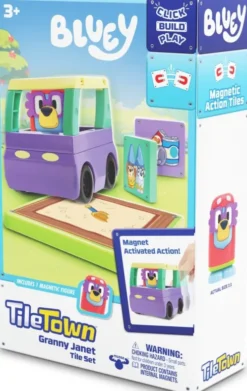 Tile Town - Bluey Magnetiske Mini Legesæt - Granny Janet Tile Set