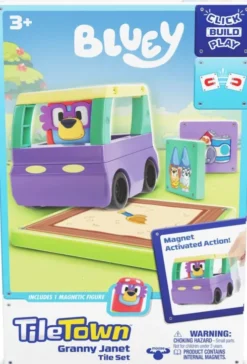 Tile Town - Bluey Magnetiske Mini Legesæt - Granny Janet Tile Set