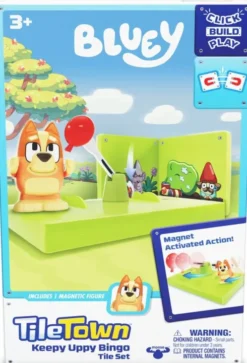 Tile Town -Bluey Magnetiske Mini Legesæt - Keepy Uppy Bingo Tile Set