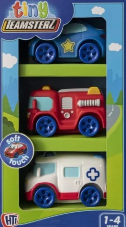 Tiny Teamsterz - Legetøjs Biler - Soft Touch - 3-Pak - Assorteret