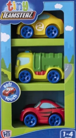 Tiny Teamsterz - Legetøjs Biler - Soft Touch - 3-Pak - Assorteret