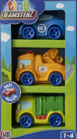 Tiny Teamsterz - Legetøjs Biler - Soft Touch - 3-Pak - Assorteret