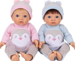 Tiny Treasures - Babytvillingedukker I Pingvin Outfit
