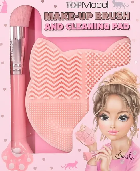 Top Model - Makeup Børste Og Rensepad - Beauty And Me