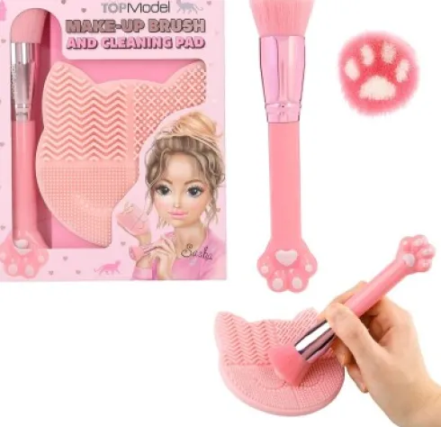 Top Model - Makeup Børste Og Rensepad - Beauty And Me