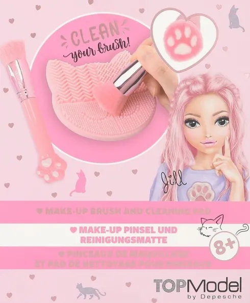Top Model - Makeup Børste Og Rensepad - Beauty And Me