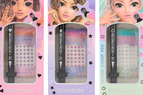 Top Model - Tattoo Pen Med Glitter Sten - Beauty And Me