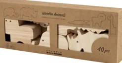 Trædyr - Safari - H 3-14,5 CM - Tykkelse 2 CM - 10 Stk