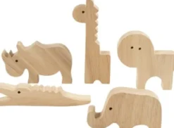 Trædyr - Safari - H 3-14,5 CM - Tykkelse 2 CM - 10 Stk