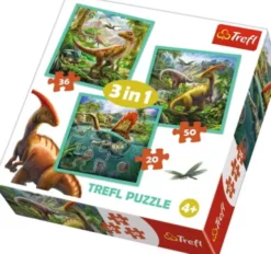 Trefl - The Extraordinary World Of Dinosaurs Puslespil 3-I-1