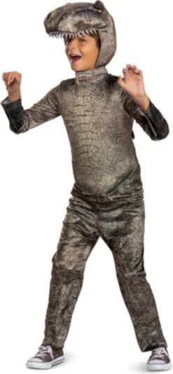 T-Rex Kostume Til Børn - Jurassic Park - 128 CM