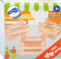 Trækasser Til Legebutik - 3 Stk - Natur - Small Foot